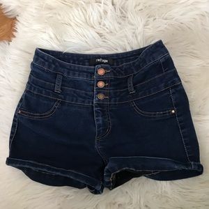 High Waisted Dark Wash Jean Shorts
